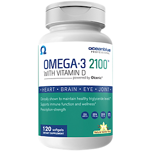 Omega-3 2100 Olcenic Blend with Vitamin D - Vanilla (120 Softgels)