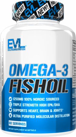 Omega-3 Fish Oil Supplement 60 Softgels - Fish Oil Omega-3 EVLUTION NUTRITION