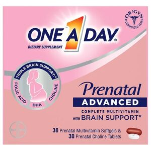 One A Day Prenatal Advanced Multivitamin with Choline, DHA, Folic Acid and Iron - 60.0 ea