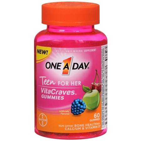 One A Day VitaCraves Teen Vitamins For Her Gummies Assorted - 60.0 ea