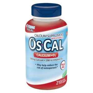 Os Cal Calcium 500mg with Vitamin D3 200 IU, Caplets - 210.0 ea