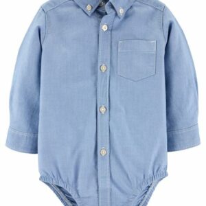 Oxford Button-Front Bodysuit