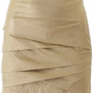 PHILOSOPHY GOLD LAMINATED MINI SKIRT 42 Gold