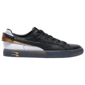 PUMA Boys PUMA Clyde Speed Tribe - Boys' Grade School Basketball Shoes White/Black/Gold Size 06.5