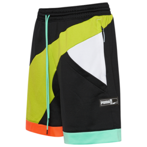 PUMA Mens "PUMA FS Basketball 9" Knit Shorts - Mens" Puma Black/Limepunch Size S