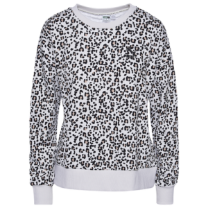 PUMA Womens PUMA Classics AOP Crew Sweatshirt - Womens Vaporous Grey/Animal Aop Size L