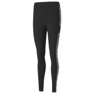 PUMA Womens PUMA Classics AOP Leggings - Womens Puma Black/Animal Print Size M