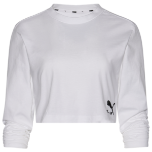 PUMA Womens PUMA Tribes Long Sleeve T-Shirt - Womens White/Black Size L