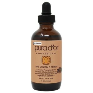 PURA D'OR 20% Vitamin C Serum For Eyes and Face - 4.0 oz
