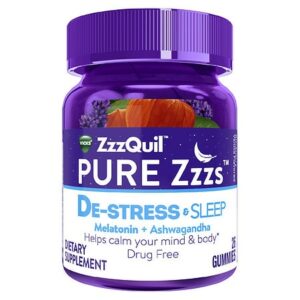PURE Zzzs De-Stress & Sleep Melatonin Sleep Aid Gummies Blackberry Vanilla - 26.0 ea