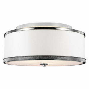 Pave Polished Nickel 3-Light Indoor Semi-Flush Mount