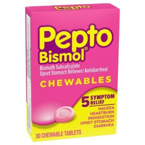 Pepto-Bismol Upset Stomach Reliever/Antidiarrheal Chewable Tablets Original - 30.0 ea