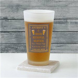 Personalized Beer Removal Frosted Pint Glass