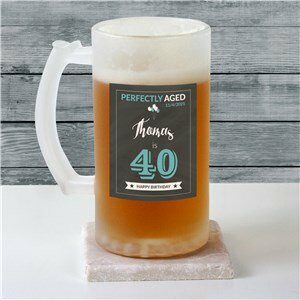 Personalized Birthday Frosted Glass Beer Stein