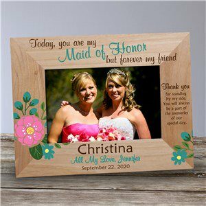 Personalized Bridesmaid Flower Wood Frame
