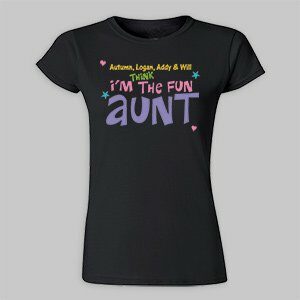 Personalized Fun Aunt Womens Fitted T-Shirt