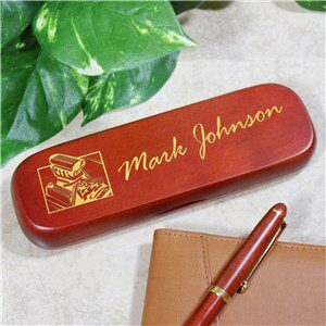 Personalized Hot Rod Engine Rosewood Pen Set