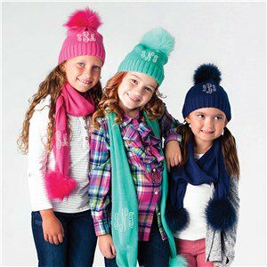 Personalized Kids Monogram Cable Knit Hat Or Scarf