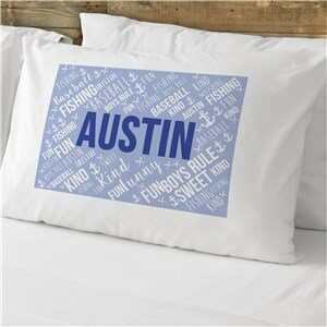 Personalized Kids Word-Art Pillow Case