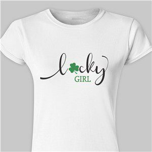 Personalized Lucky Shamrock Fitted Women's T-Shirt