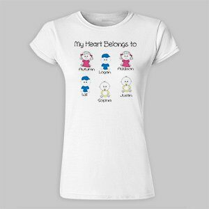 Personalized My Heart Belongs to Family Womens Fitted T-Shirt