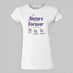 Personalized Sisters Forever Womens Fitted T-Shirt