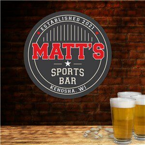 Personalized Sports Bar Wall Sign