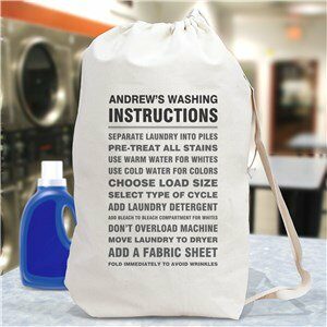 Personalized Washing Instructions Laundry Bag