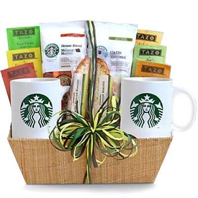 Pick Me Up Before You Go Go Tea & Coffee Basket | Gourmet Gift Baskets by GiftBasket.com