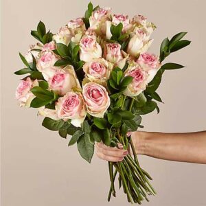 Pink Champagne Rose Bouquet 24 Stem No Vase