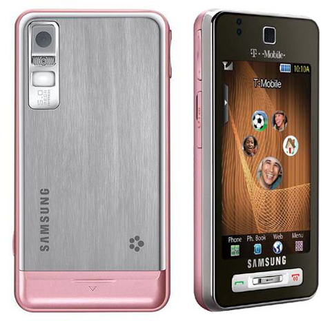 Pink - Samsung Behold T919 Quad band World Cell Phone, 5 MP Camera - Unlocked