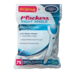 Plackers Dental Flossers, Whitening Formula Mint - 75.0 ea