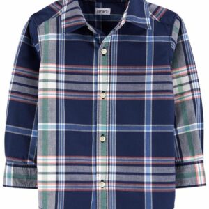 Plaid Button-Front Shirt