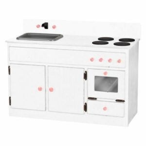 Playroom Wood Toy Kitchen Set Sink Stove Oven Handmade USA, White