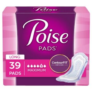 Poise Incontinence Pads, Maximum Absorbency Long Length - 39.0 ea