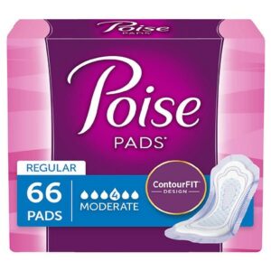 Poise Incontinence Pads, Moderate Absorbency Regular Length - 66.0 ea