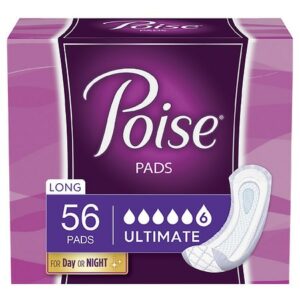 Poise Pads, Original Design, Ultimate Absorbency, Long - 56.0 ea