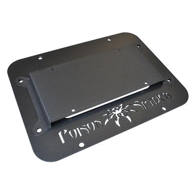 Poison Spyder Tire Carrier Delete Plate II with License Plate Mount (Black Powder Coat Steel) - 18-04-012