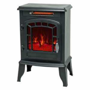 Portable Electric Fireplace Wood Stove w/ Flame Effect, 1400w Freestan