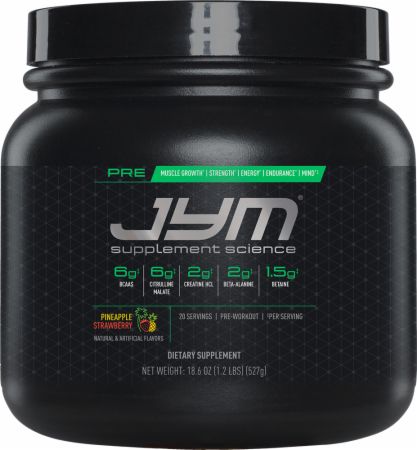 Pre JYM Pre Workout Powder Pineapple Strawberry 20 Servings - Pre-Workout JYM Supplement Science