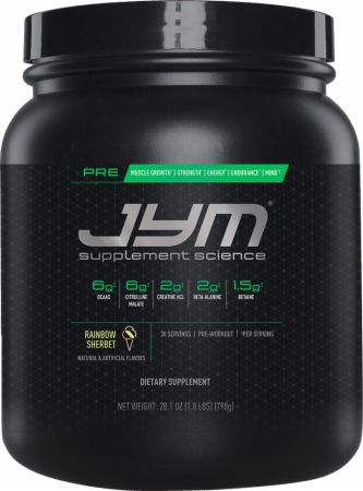 Pre JYM Pre Workout Powder Rainbow Sherbet 30 Servings - Pre-Workout JYM Supplement Science