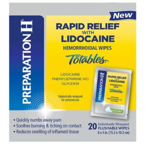Preparation H Rapid Relief with Lidocaine Hemorrhoidal Wipes Totables - 20.0 ea x 20 pack