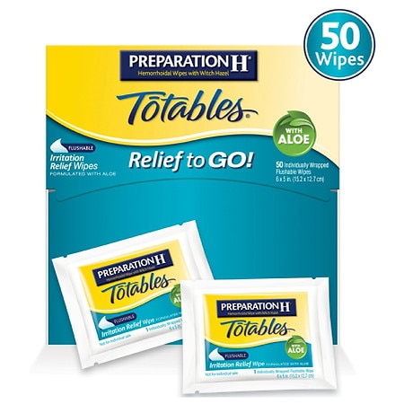 Preparation H Totables Hemorrhoidal Wipes - 50.0 ea