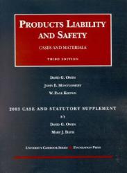 Products Liability and Safety - 03 Case and Statutory Supplement