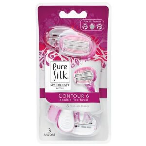 Pure Silk Contour 6 Premium Disposable Razor - 3.0 ea