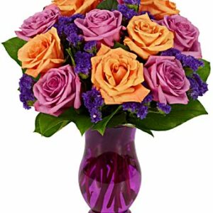 Purple & Orange Rose Bouquet - Regular