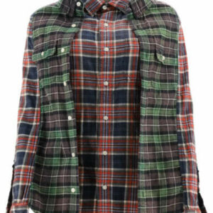 R13 DOUBLE CHECKERED SHIRT S Red, Green, Blue Cotton