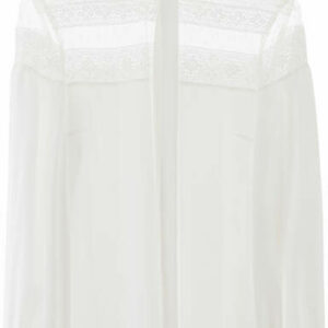 RED VALENTINO BLOUSE WITH LACE INSERT 40 White Silk