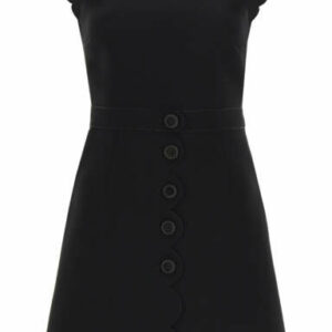 RED VALENTINO DRESS WITH SCALLOP DETAILS 38 Black