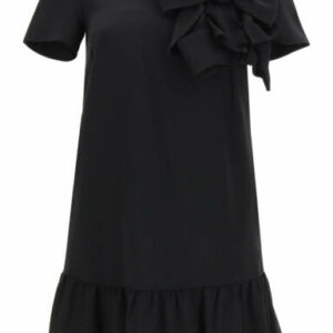 RED VALENTINO MINI DRESS WITH BOWS 38 Black